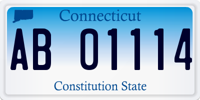 CT license plate AB01114