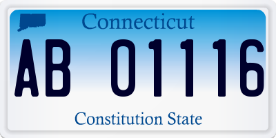 CT license plate AB01116