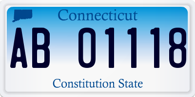 CT license plate AB01118