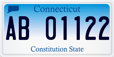 CT license plate AB01122