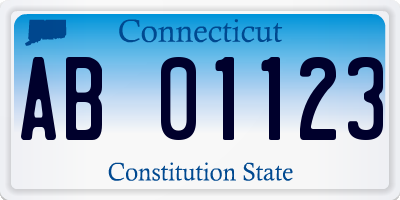 CT license plate AB01123