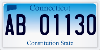 CT license plate AB01130