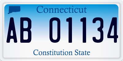 CT license plate AB01134