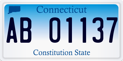 CT license plate AB01137