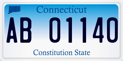 CT license plate AB01140