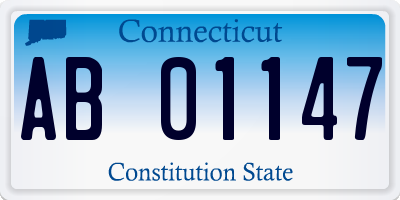 CT license plate AB01147