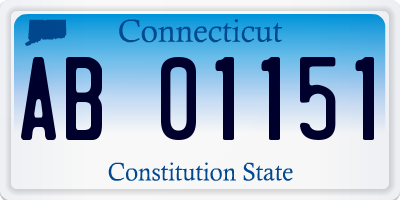 CT license plate AB01151