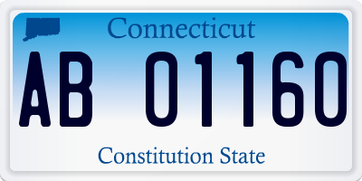 CT license plate AB01160
