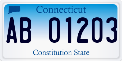 CT license plate AB01203