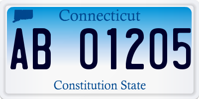 CT license plate AB01205