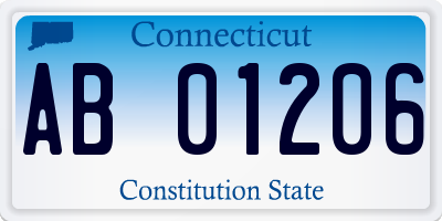 CT license plate AB01206
