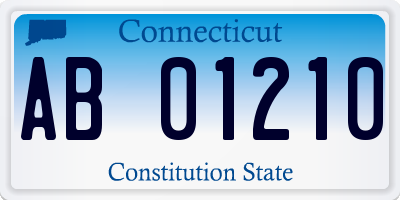 CT license plate AB01210