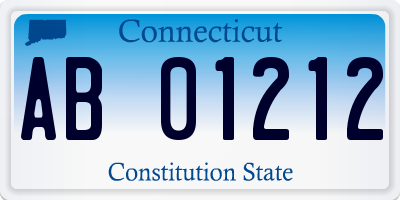 CT license plate AB01212