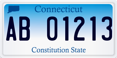 CT license plate AB01213