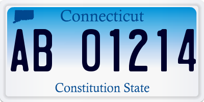 CT license plate AB01214