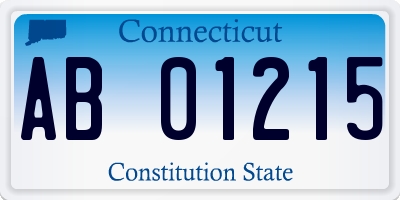 CT license plate AB01215