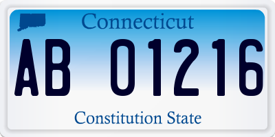 CT license plate AB01216