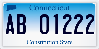 CT license plate AB01222