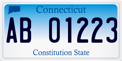 CT license plate AB01223