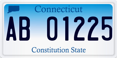 CT license plate AB01225