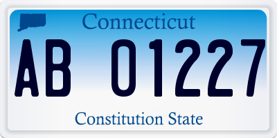 CT license plate AB01227