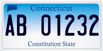 CT license plate AB01232