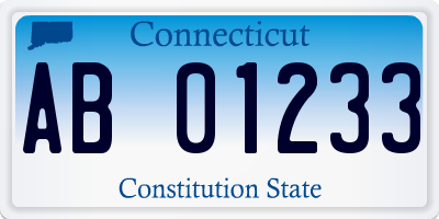 CT license plate AB01233