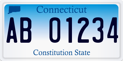 CT license plate AB01234