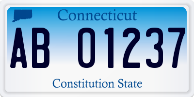 CT license plate AB01237