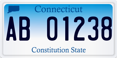 CT license plate AB01238