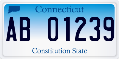 CT license plate AB01239