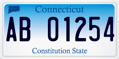 CT license plate AB01254