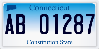 CT license plate AB01287