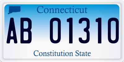 CT license plate AB01310