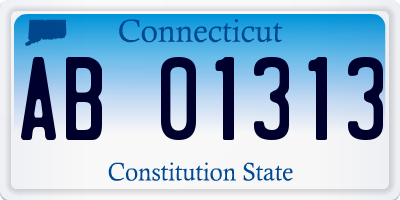CT license plate AB01313