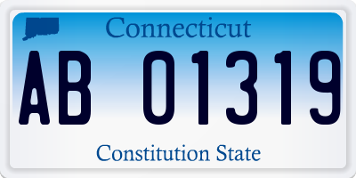 CT license plate AB01319
