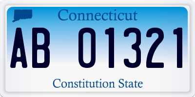 CT license plate AB01321