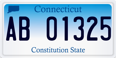 CT license plate AB01325