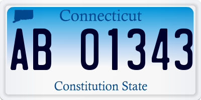 CT license plate AB01343