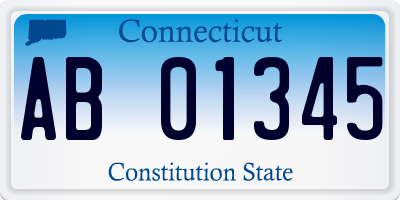 CT license plate AB01345