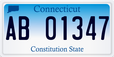 CT license plate AB01347