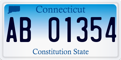 CT license plate AB01354