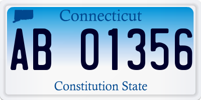 CT license plate AB01356