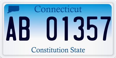 CT license plate AB01357