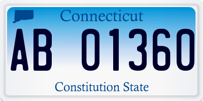 CT license plate AB01360