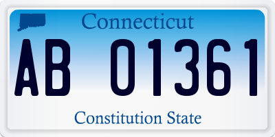 CT license plate AB01361