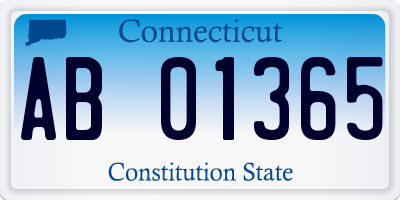 CT license plate AB01365