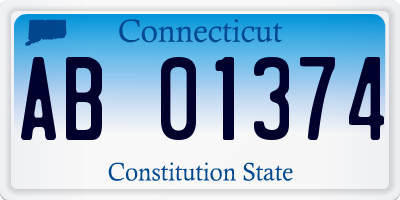 CT license plate AB01374