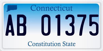 CT license plate AB01375