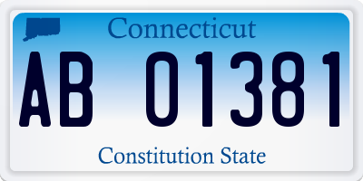 CT license plate AB01381